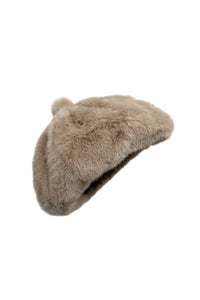 Faux Fur Plain Beret