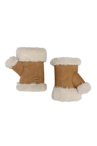 Faux Suede & Shearling Fingerless Gloves
