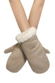 Faux Suede & Shearling Mittens