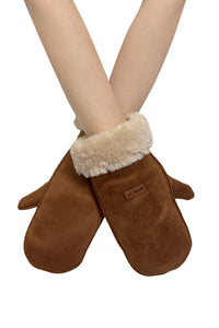 Faux Suede & Shearling Mittens