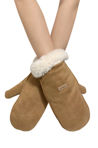 Faux Suede & Shearling Mittens