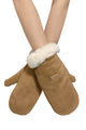 Faux Suede & Shearling Mittens