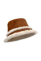 Faux Suede & Shearling Bucket Hat