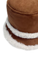 Faux Suede & Shearling Bucket Hat