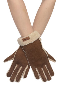 Faux Suede & Shearling Cosy Gloves