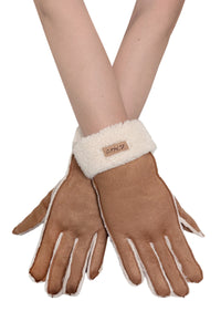 Faux Suede & Shearling Cosy Gloves