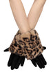 Luxe Faux Fur & Suede Leopard Print Gloves