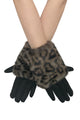 Luxe Faux Fur & Suede Leopard Print Gloves