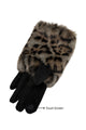 Luxe Faux Fur & Suede Leopard Print Gloves