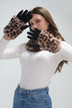 Luxe Faux Fur & Suede Leopard Print Gloves