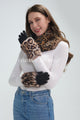 Luxe Faux Fur & Suede Leopard Print Gloves