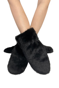 Cosy Faux Fur Elasticated Mittens