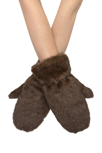 Cosy Faux Fur Elasticated Mittens