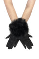 Faux Suede Plain Gloves with Faux Fur Trim