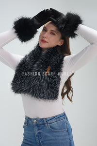 Faux Fur Buckle Pull Through Scarf