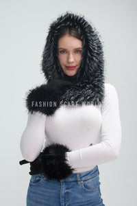 Faux Fur Buckle Pull Through Scarf