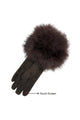 Faux Suede Plain Gloves with Faux Fur Trim