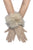 Faux Suede Plain Gloves with Faux Fur Trim