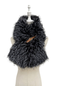Faux Fur Buckle Pull Through Scarf