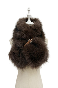 Faux Fur Buckle Pull Through Scarf