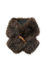 Faux Fur Buckle Pull Through Scarf