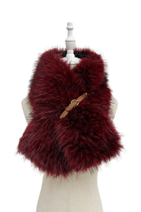 Faux Fur Buckle Pull Through Scarf