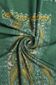 Intricate Paisley Panel Embroidered Wool Tassel Scarf