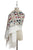 Tulip Print Embroidered Wool Tassel Scarf