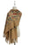 Tulip Print Embroidered Wool Tassel Scarf