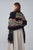 Rose Floral Panel Embroidered Wool Tassel Scarf