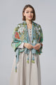 Enchanting Wildflower Print Square Tassel Scarf