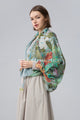 Enchanting Wildflower Print Square Tassel Scarf