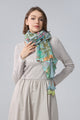 Enchanting Wildflower Print Square Tassel Scarf