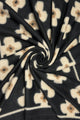 Chic Daisy Print Wool Frayed Scarf