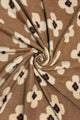 Chic Daisy Print Wool Frayed Scarf
