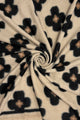 Chic Daisy Print Wool Frayed Scarf