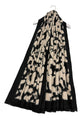 Abstract Floral Print Wool Frayed Scarf