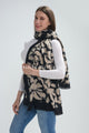 Abstract Floral Print Wool Frayed Scarf