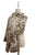 Abstract Floral Print Wool Frayed Scarf