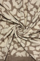 Abstract Floral Print Wool Frayed Scarf