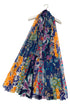 Layered Florals & Paisley Print Frayed Scarf