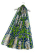 Tulip Motif Floral Print Frayed Scarf