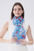 Symmetrical Delicate Floral Print Frayed Scarf