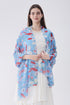 Symmetrical Delicate Floral Print Frayed Scarf