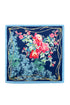 Tropical Floral & Chain Border Print Silk Square Scarf