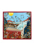 Japanese Day Landscape Print Silk Square Scarf