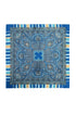 Symmetrical Paisely Print With Stripe Border Silk Square Scarf