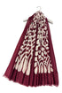 Block Leaf Print Frayed Scarf