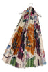 Ink Floral Blossom Print Frayed Scarf