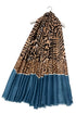 Zebra Print & Leopard Stripe Border Frayed Scarf